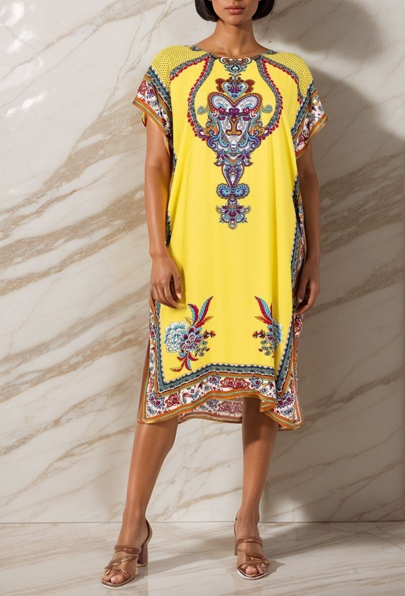 Großhändler Lusa Mode - Mittellange Boubou-Kleid gedruckter afrikanischer Stil