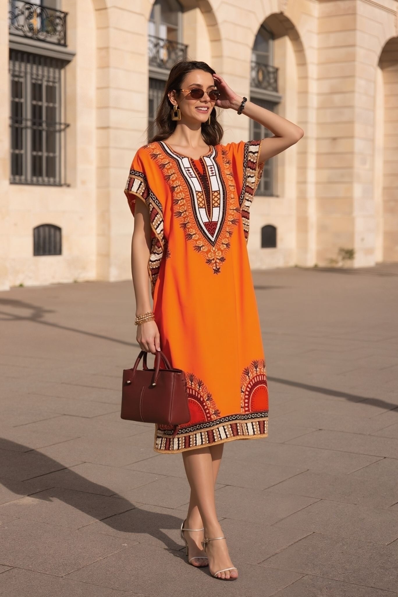 Grossista Lusa Mode - Abito midi Boubou stampato stile africano