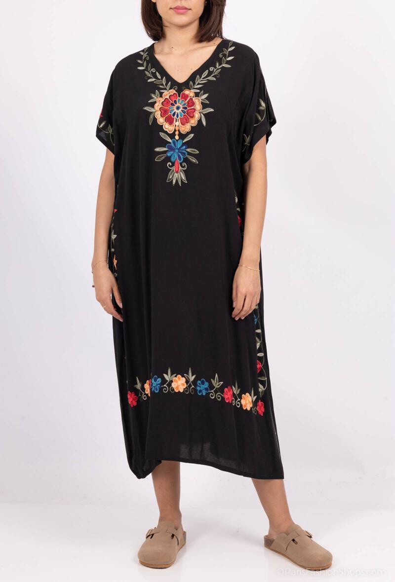 Mayorista Lusa Mode - Vestido largo unido con bordado florido