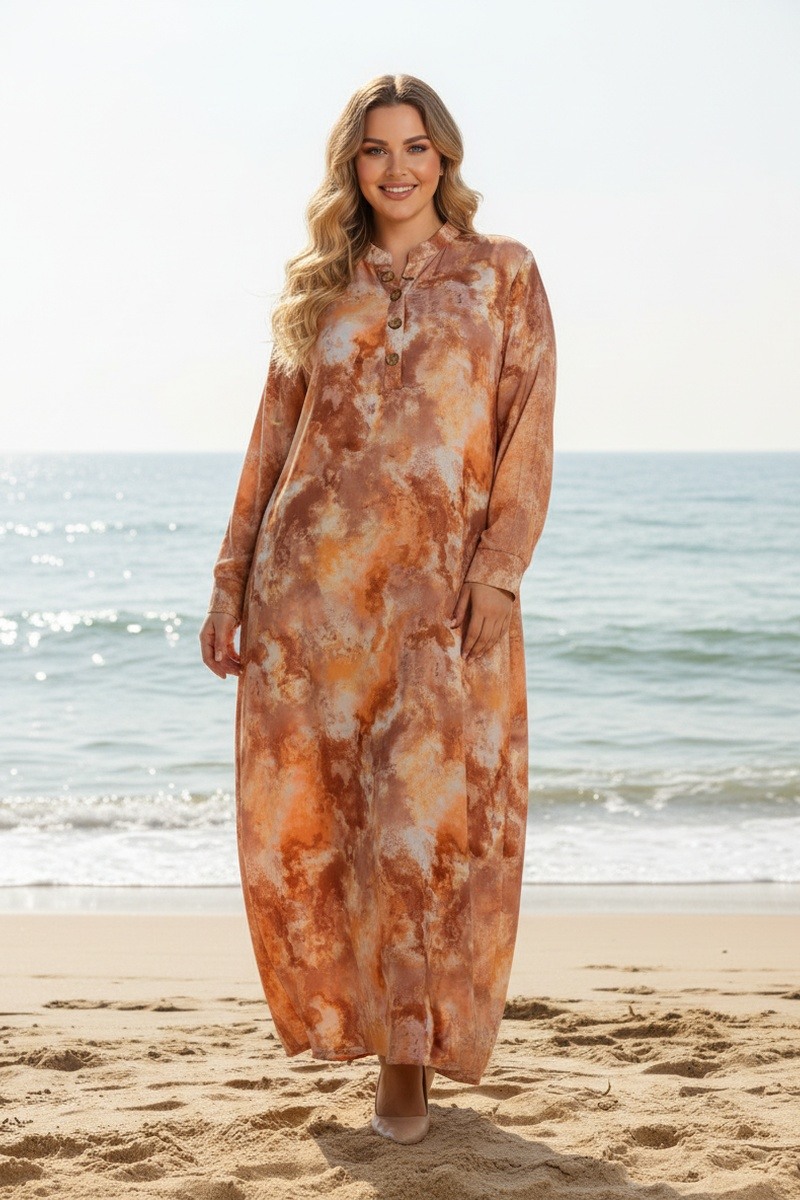 Grossiste Lusa Mode - Robe longue imprimée abstraite