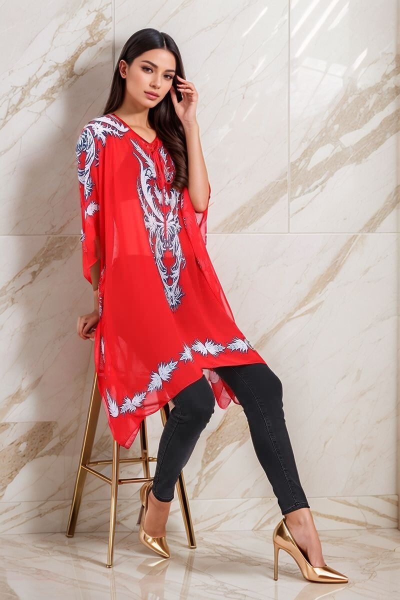 Großhändler Lusa Mode - Poncho mit Kabel und Strasssteinen gedruckt