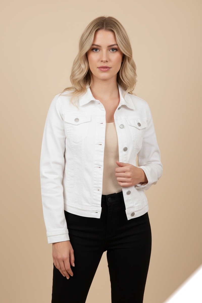 Großhändler Lusa Mode - Stretch-Jeansjacke mit vier Taschen, Größen T36-T44