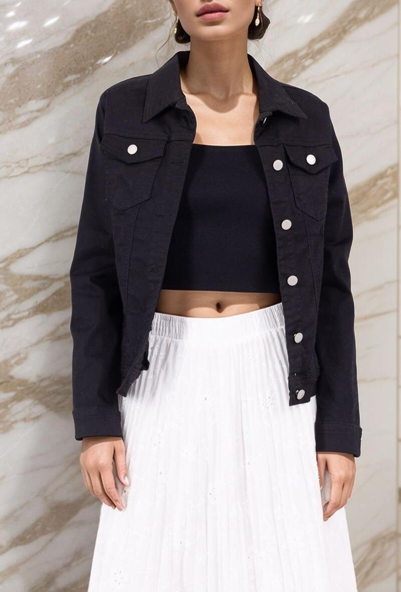 Grossiste Lusa Mode - Veste jean stretch quatre poches
