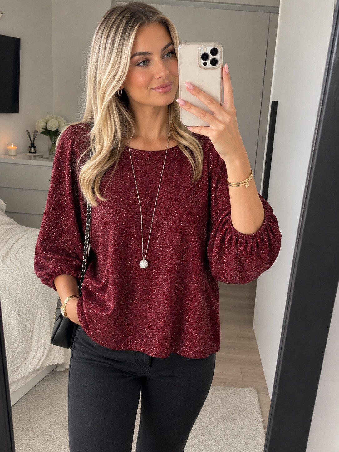 Großhändler Lustyle - Glitzerndes Top mit Halskette