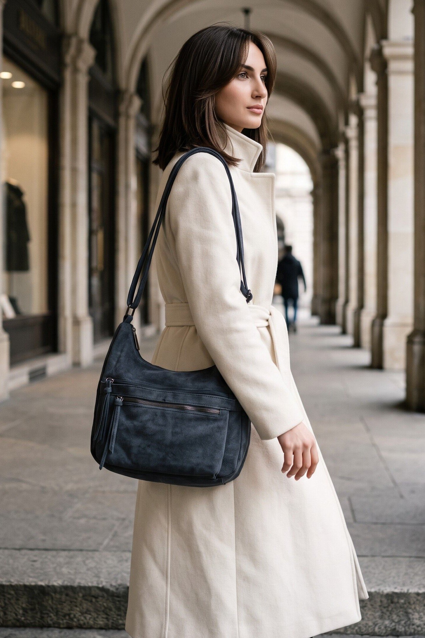 Grossiste LUX - Sac hobo — effet daim — bandoulière incluse — URBAN