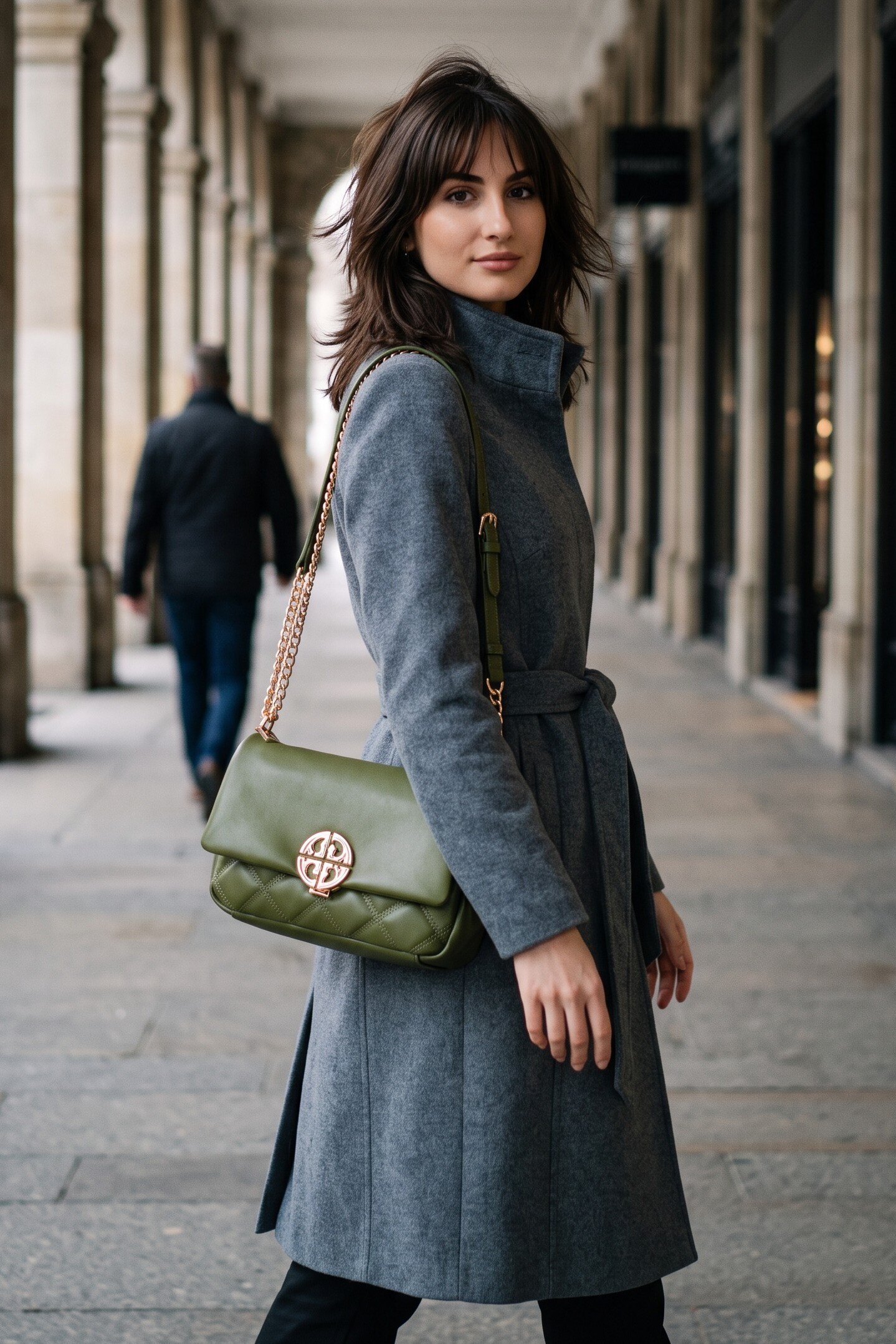 Grossiste LUX - Sac bandoulière — logo doré et base matelassée — bandoulière à chaîne incluse — élégant