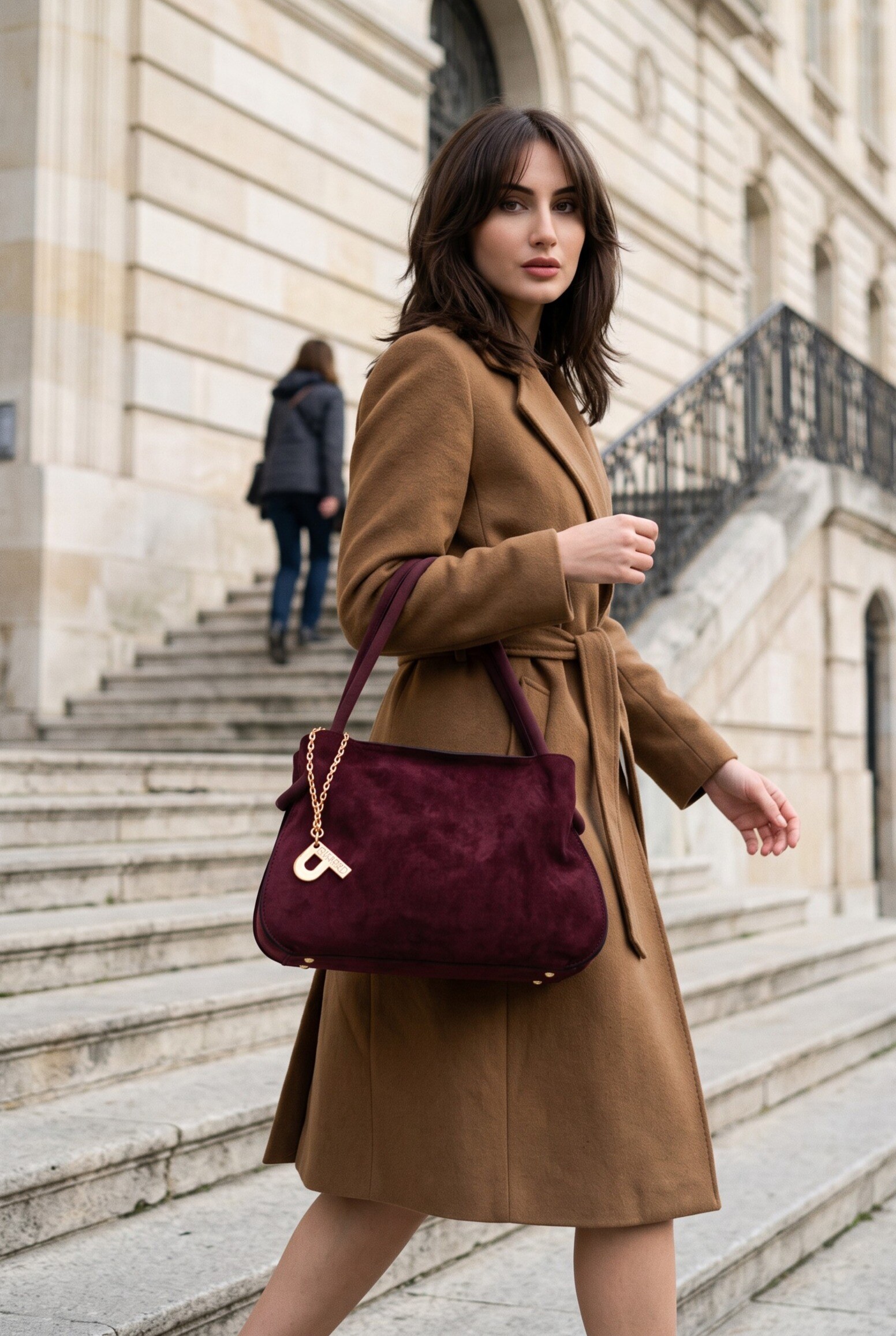 Wholesaler LUX - Handbag — suede effect — clutch and shoulder strap included — CHIC