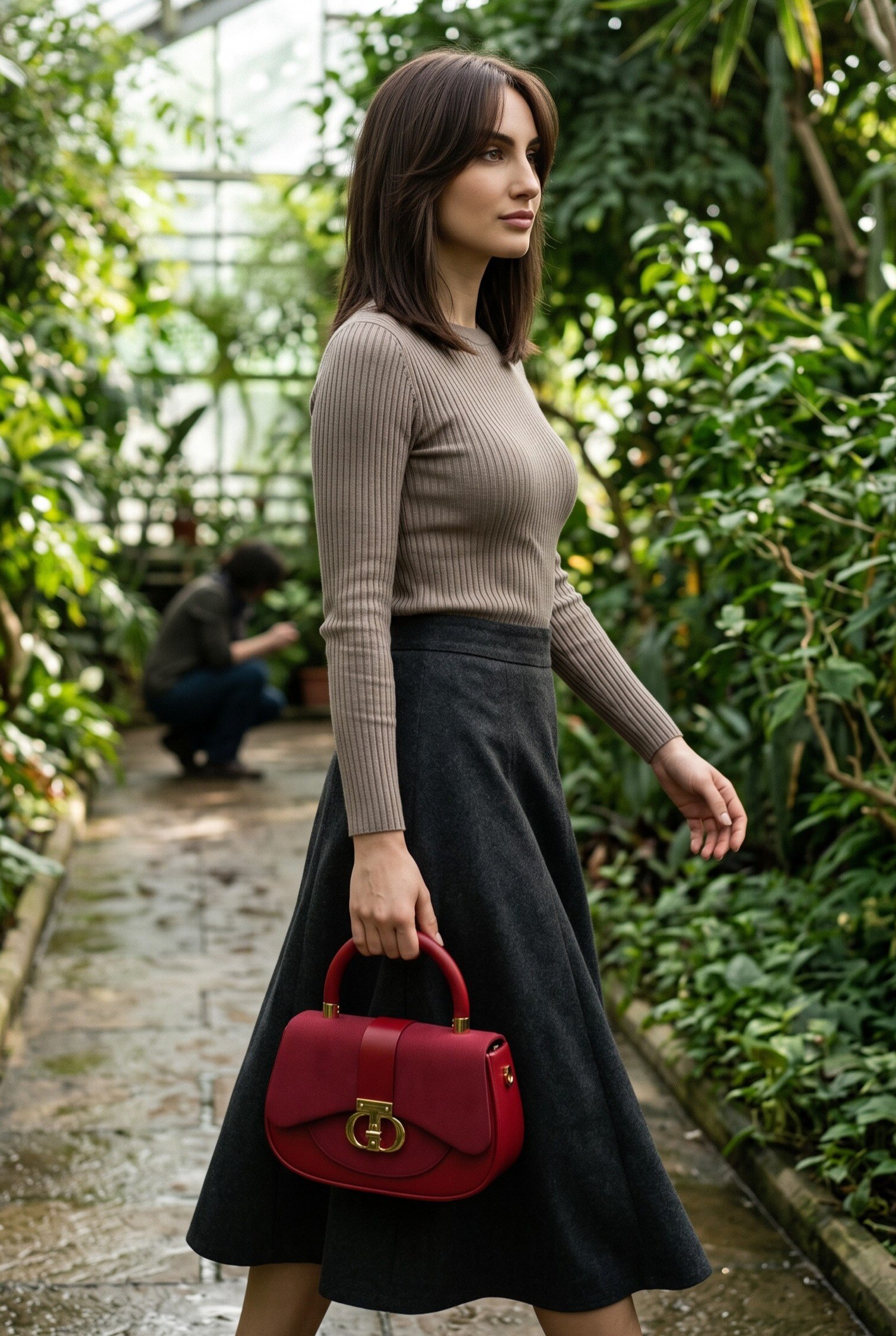 Grossista LUX - Mini bag — chiusura girevole dorata — tracolla inclusa — elegante