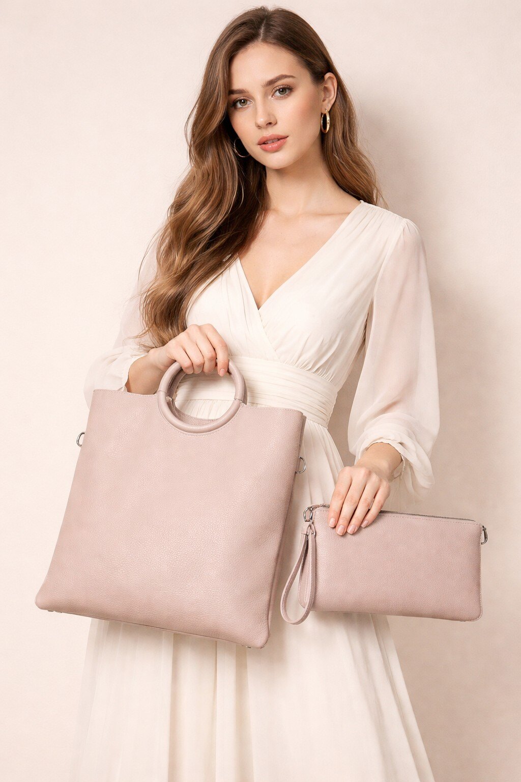 Grossiste LUX - Ensemble enveloppe et pochette en cuir