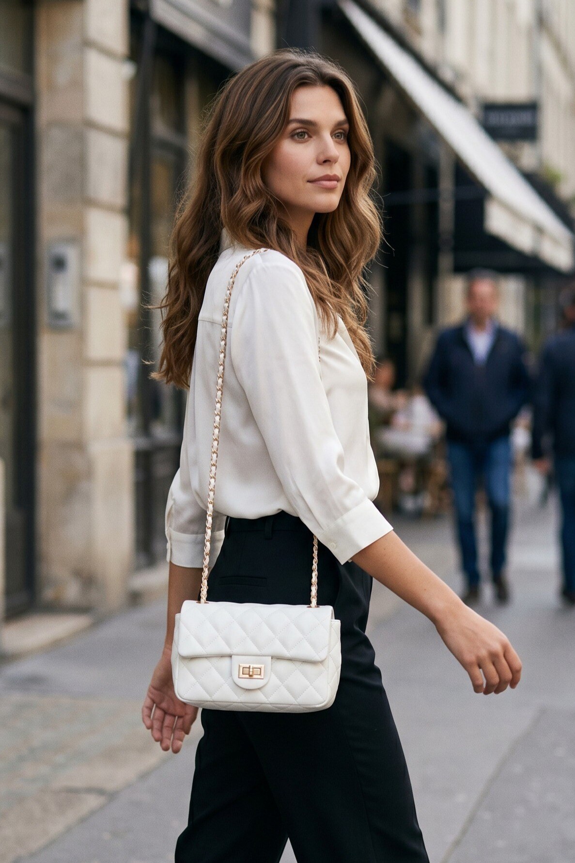Mayorista LUX - Bolso bandolera — acolchado diamante — cadena dorada entrelazada — CHIC