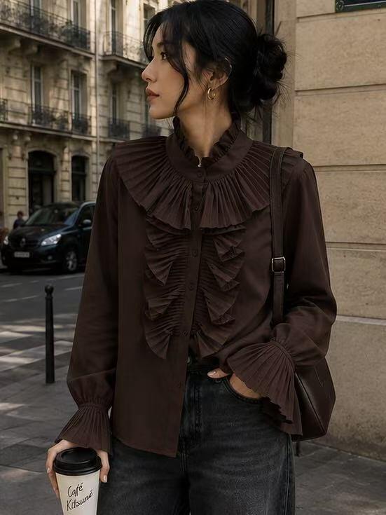 Grossiste LUZABELLE Paris - Chemise à Volants et Manches Évasées