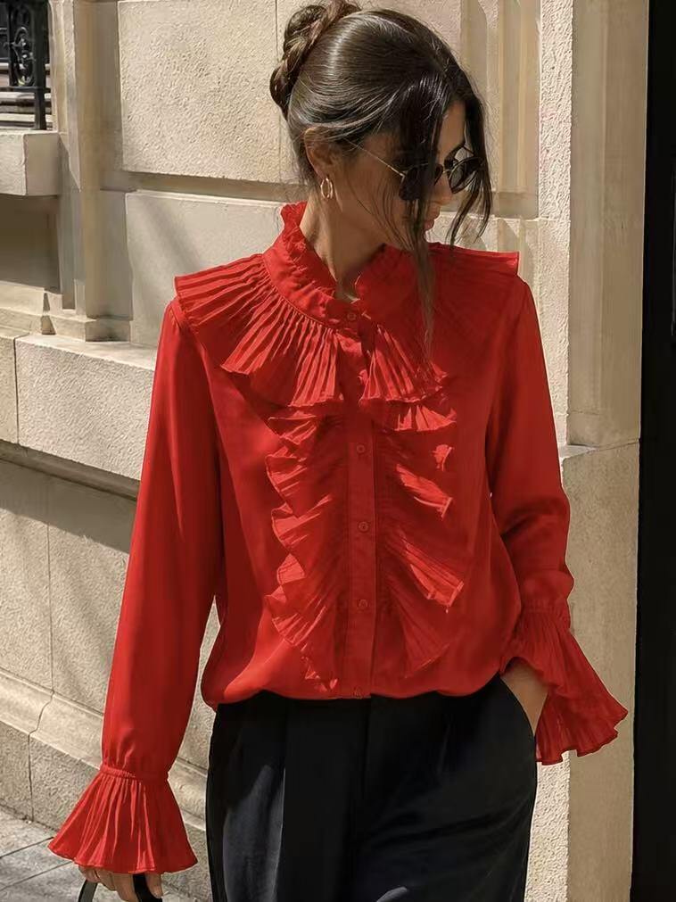 Grossiste LUZABELLE Paris - Chemise à Volants et Manches Évasées