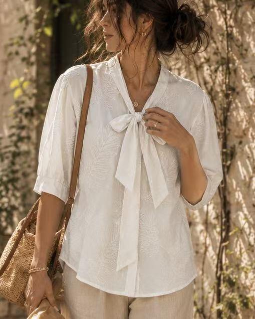 Grossista LUZABELLE Paris - Camicia Stampa Foglie di Salvia – Spirito Naturale Chic