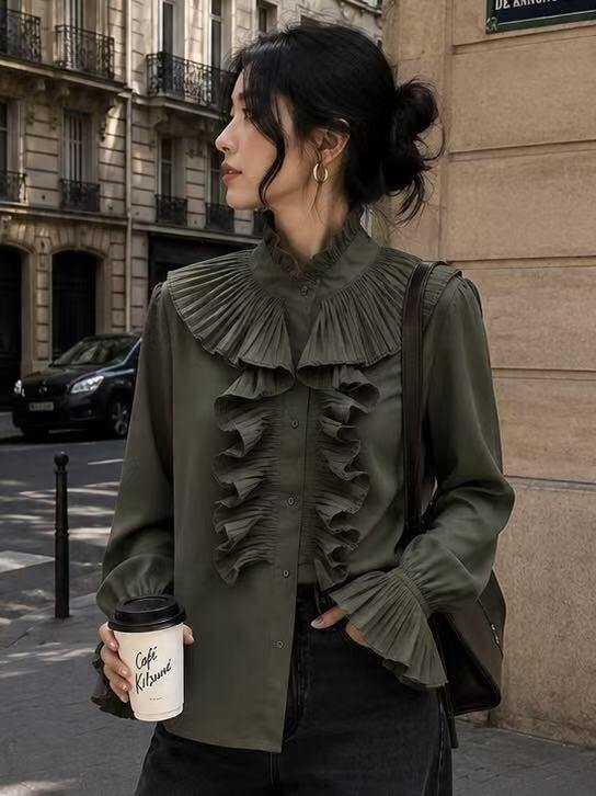 Grossiste LUZABELLE Paris - Chemise à Volants et Manches Évasées