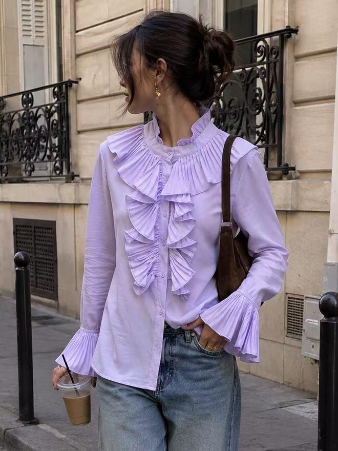 Grossiste LUZABELLE Paris - Chemise à Volants et Manches Évasées