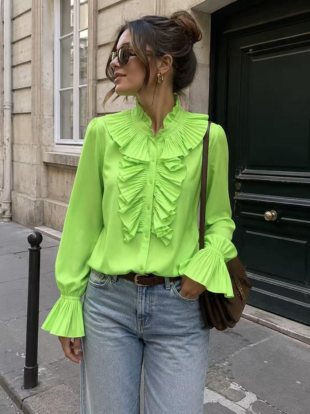 Grossiste LUZABELLE Paris - Chemise à Volants et Manches Évasées