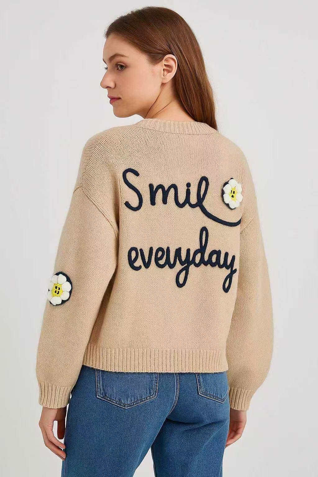 Wholesaler LUZABELLE Paris - Smile Embroidered Cardigan – LUZABELLE Signature Knit