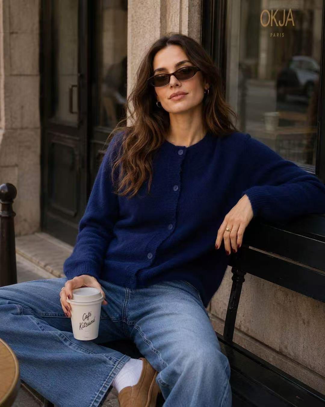 Wholesaler LUZABELLE Paris - Soft Knit Cardigan with Buttons 100% Wool