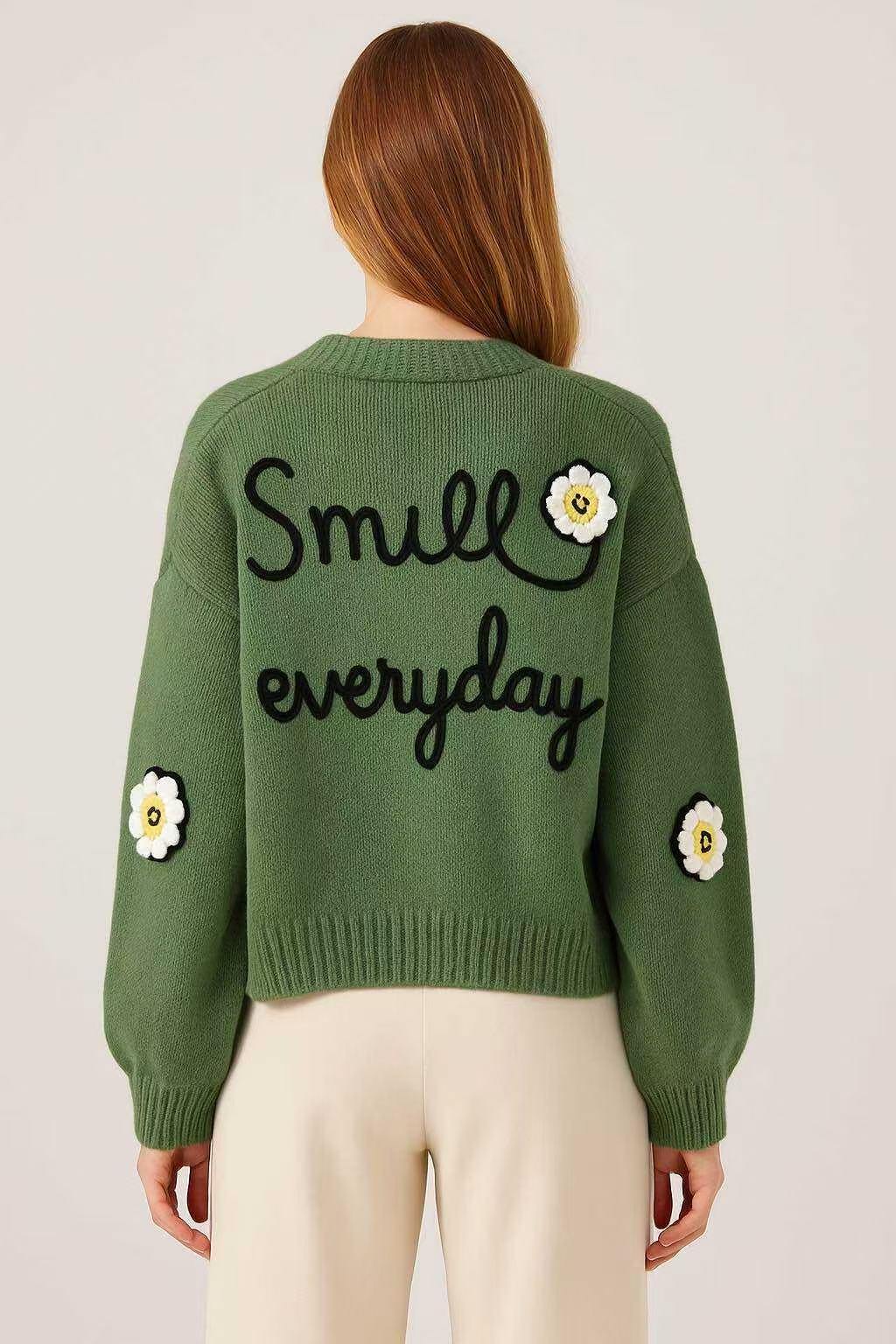 Grossiste LUZABELLE Paris - Cardigan brodé Smile – Maille signature LUZABELLE