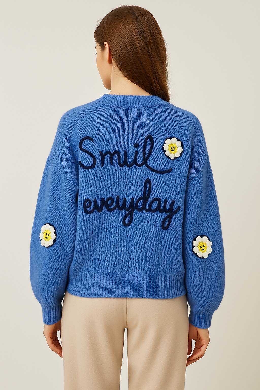 Grossiste LUZABELLE Paris - Cardigan brodé Smile – Maille signature LUZABELLE
