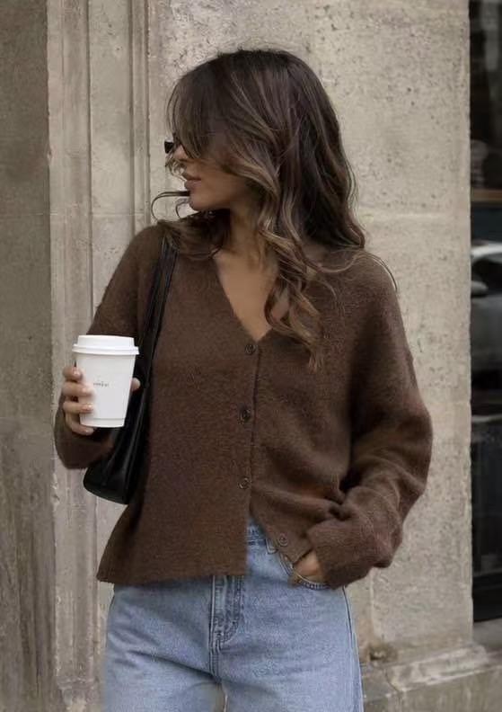Wholesaler LUZABELLE Paris - Fine Knit V-Neck Cardigan
