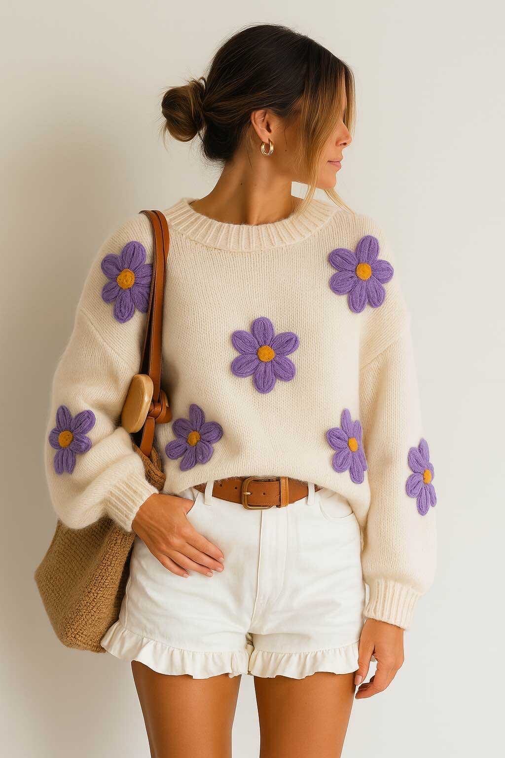Großhändler LUZABELLE Paris - Pullover mit Gänseblümchenmustern