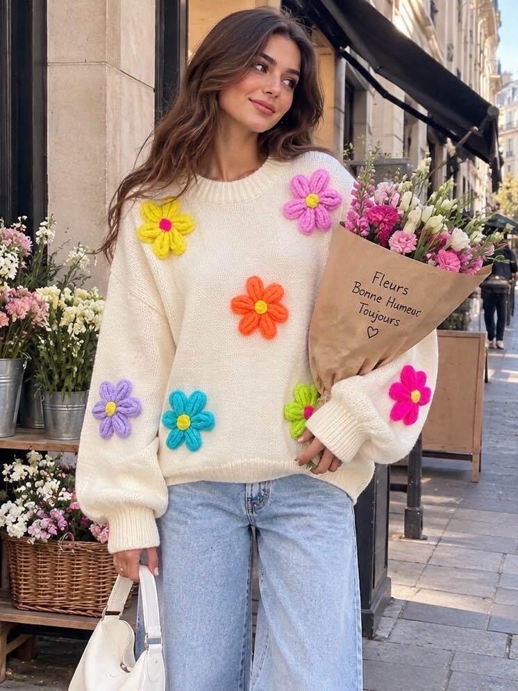 Großhändler LUZABELLE Paris - Pullover mit Gänseblümchenmuster