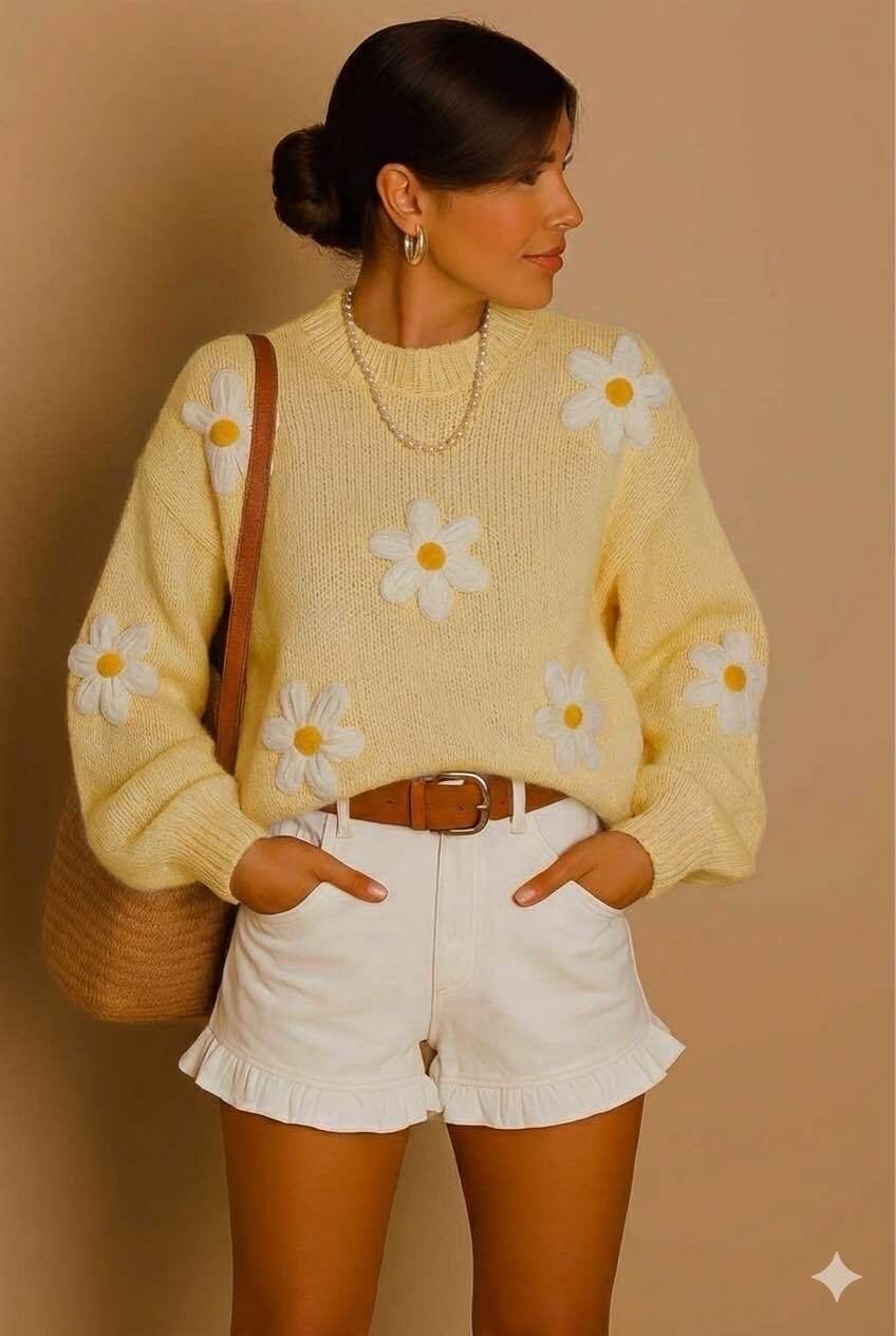 Großhändler LUZABELLE Paris - Pullover mit Gänseblümchenmuster