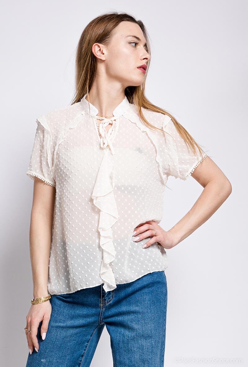Grossista LUZABELLE - Blusa trasparente in plumetis