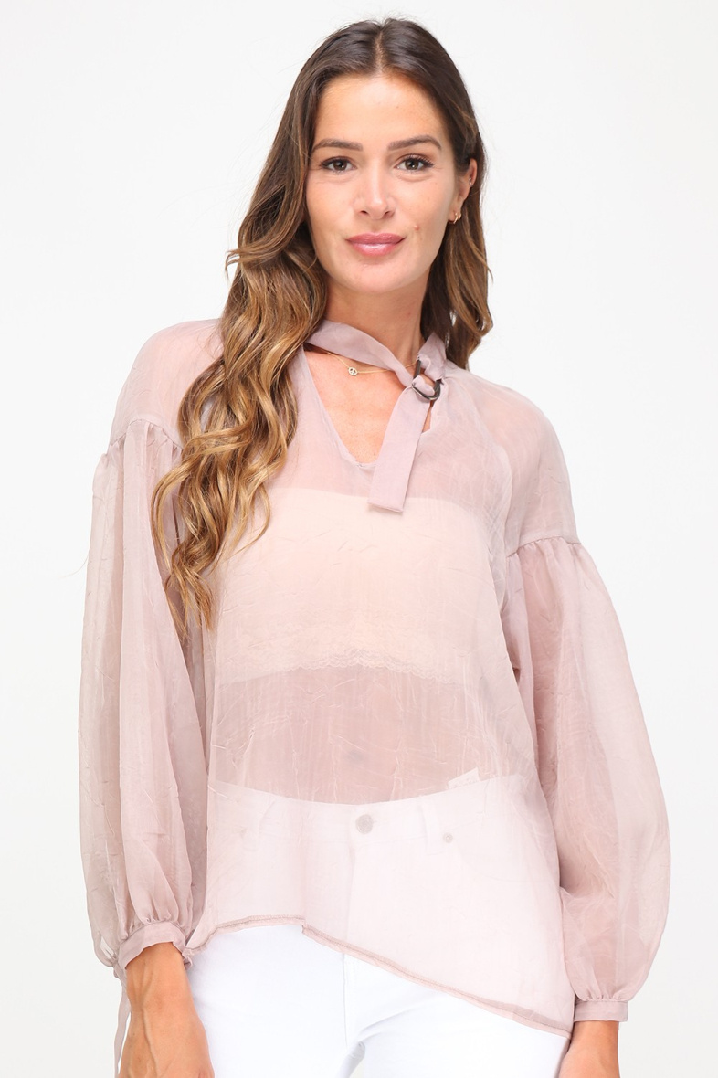 Grossista LUZABELLE - Blusa trasparente a maniche lunghe