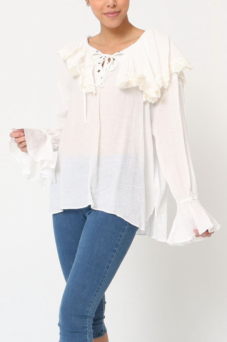 Grossista LUZABELLE - Blusa in cotone con laccio