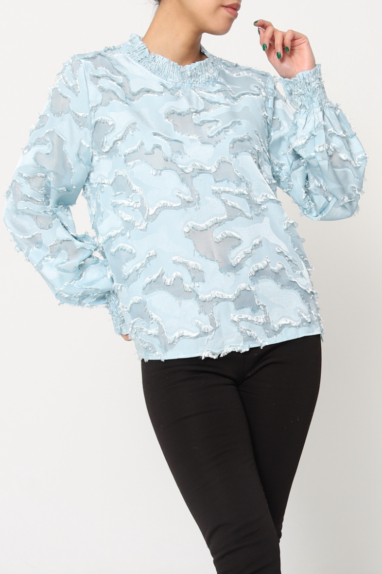 Mayorista LUZABELLE - Blusa sedosa texturizada