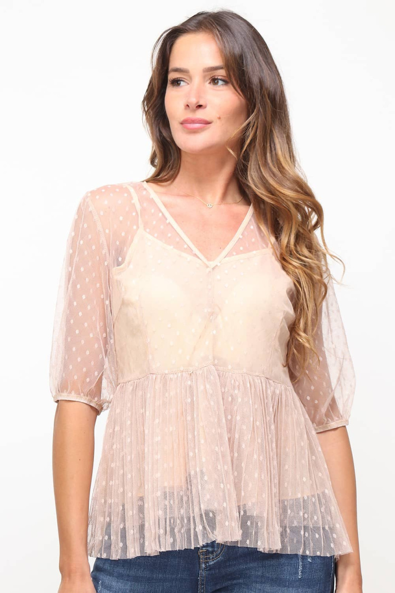 Grossista LUZABELLE - Blusa in tulle a pois