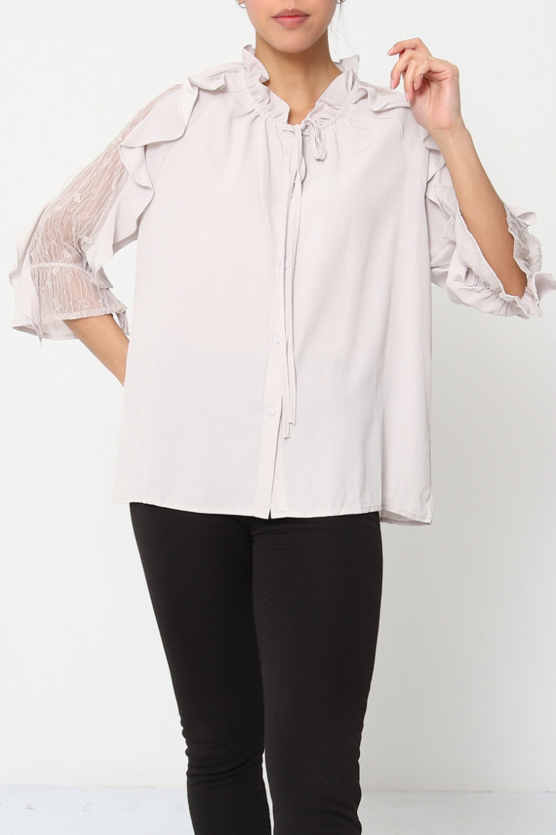 Grossista LUZABELLE - Camicia con volant e pizzo