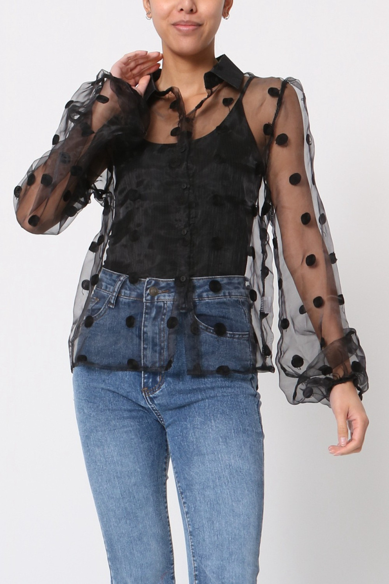 Grossista LUZABELLE - Camicia trasparente a pois