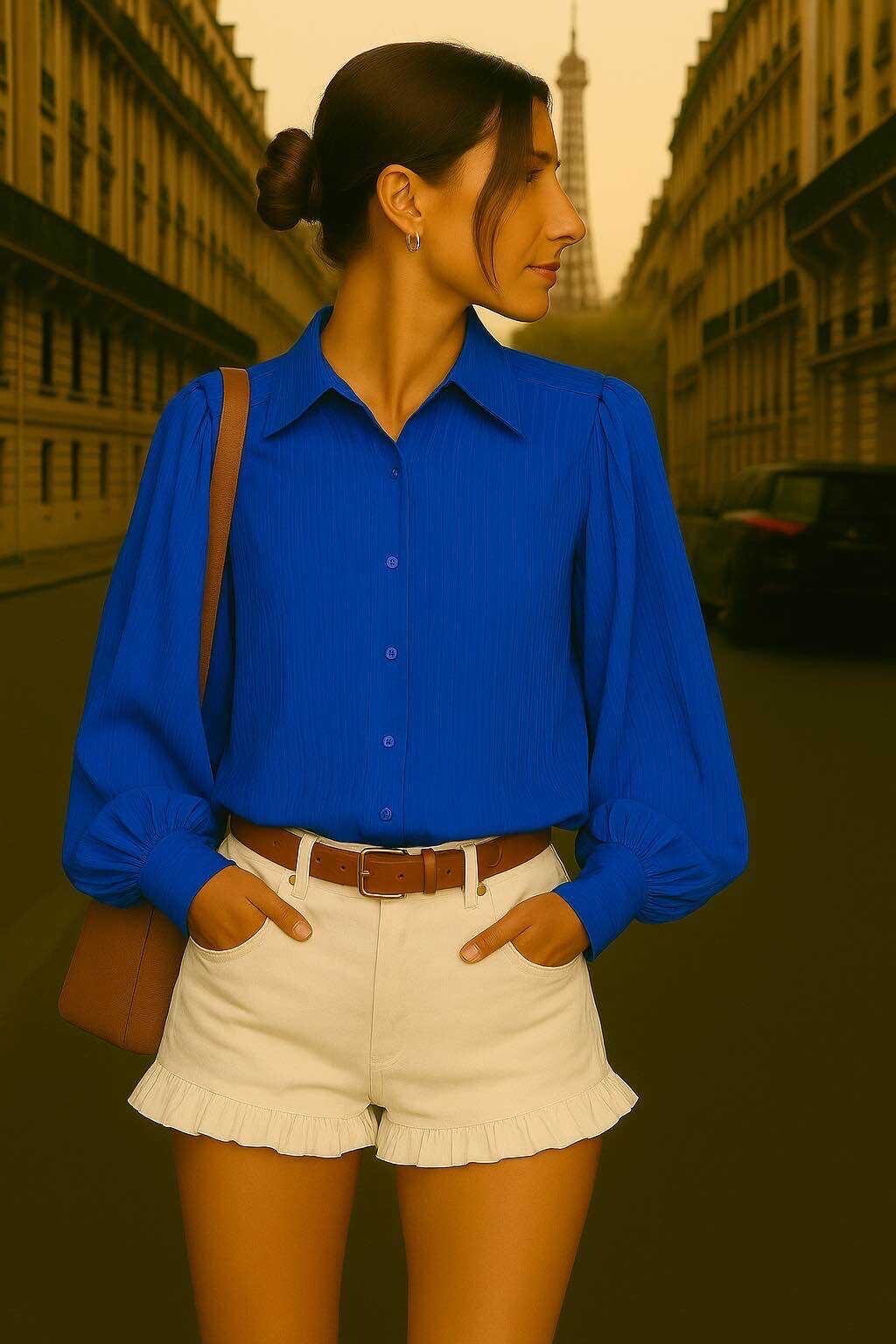 Grossiste LUZABELLE - Chemise uni manches longues