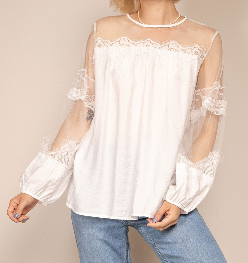 Wholesaler LUZABELLE - Blouse with lace