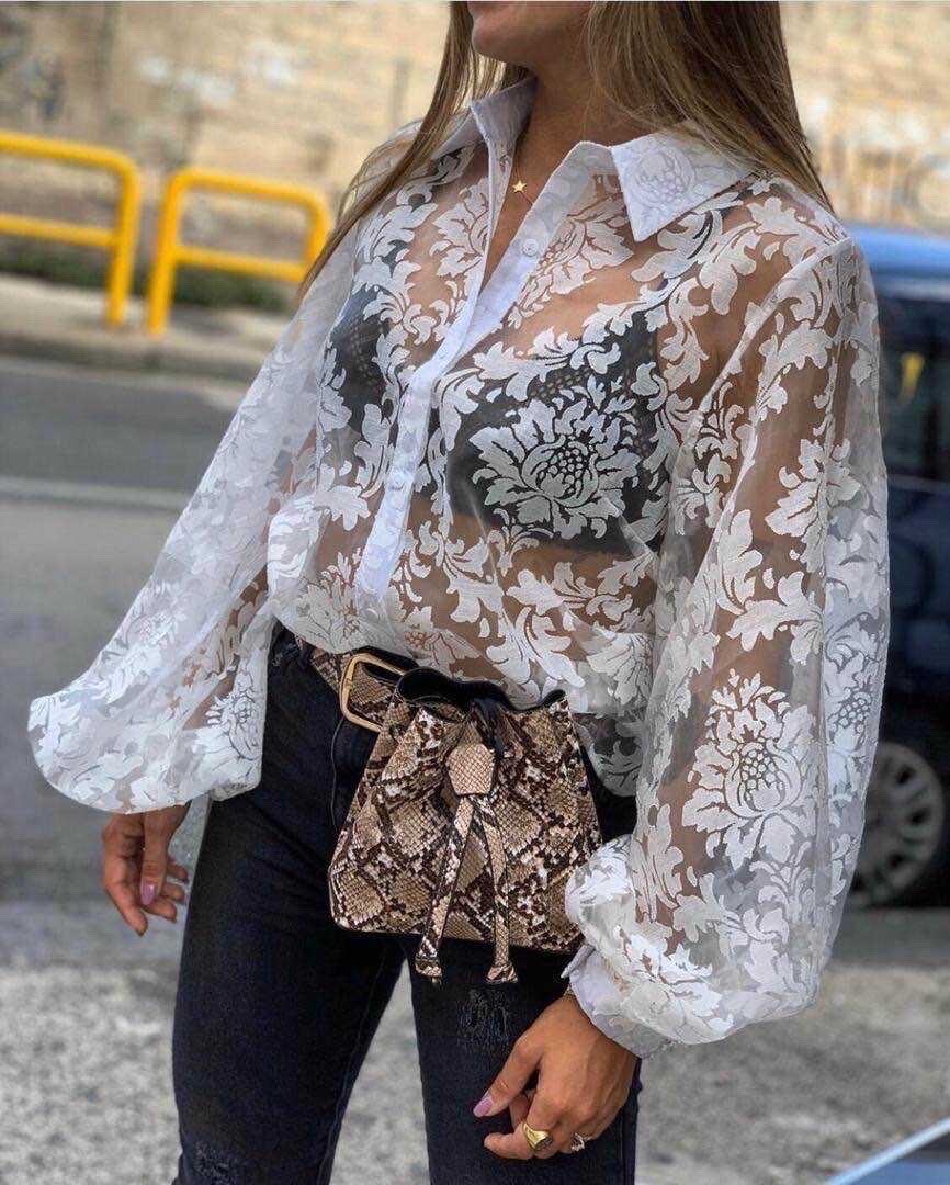 Grossista LUZABELLE - Blusa in Pizzo Trasparente – Eleganza Parigina