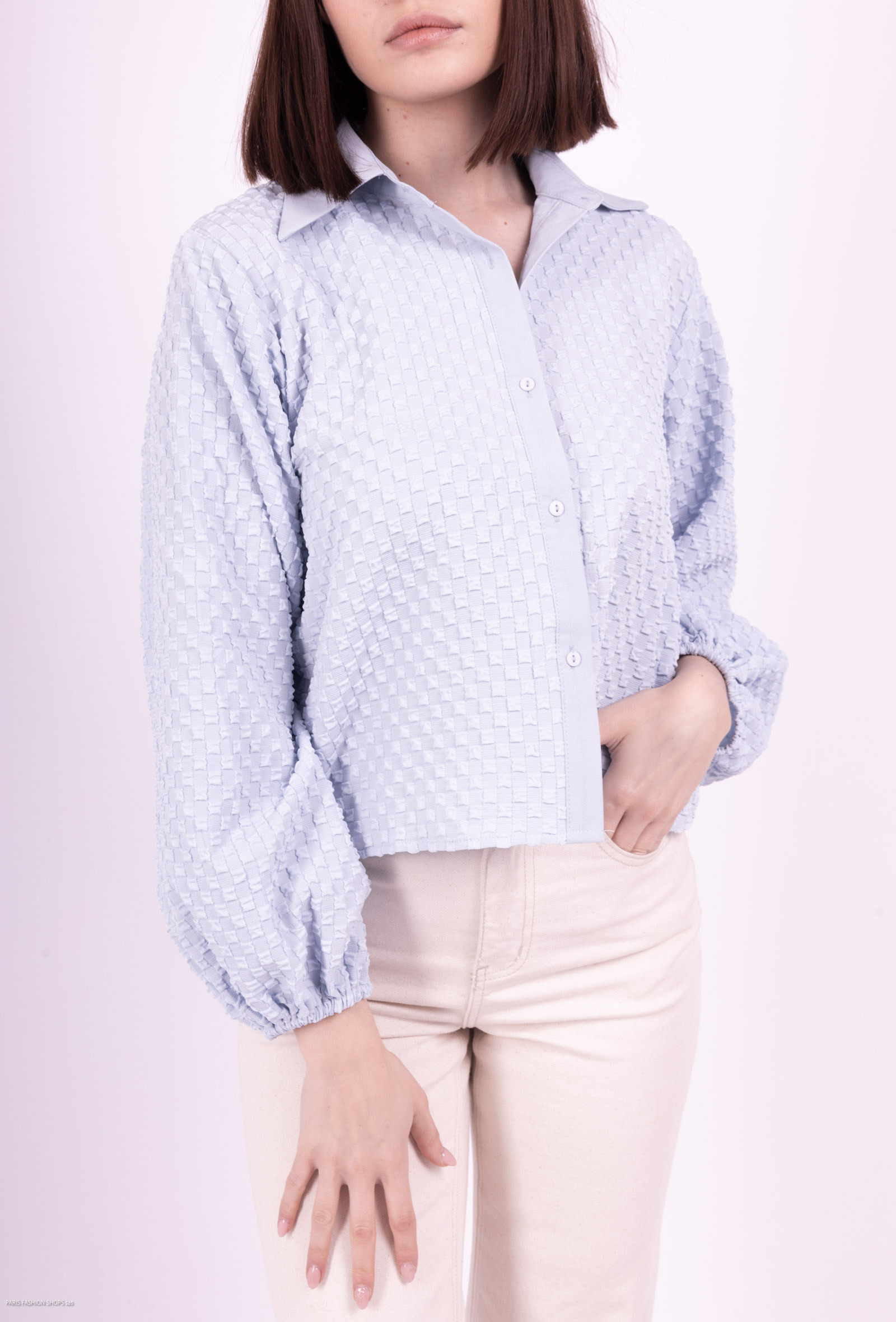 Grossiste LUZABELLE - Chemise en tissu gaufré