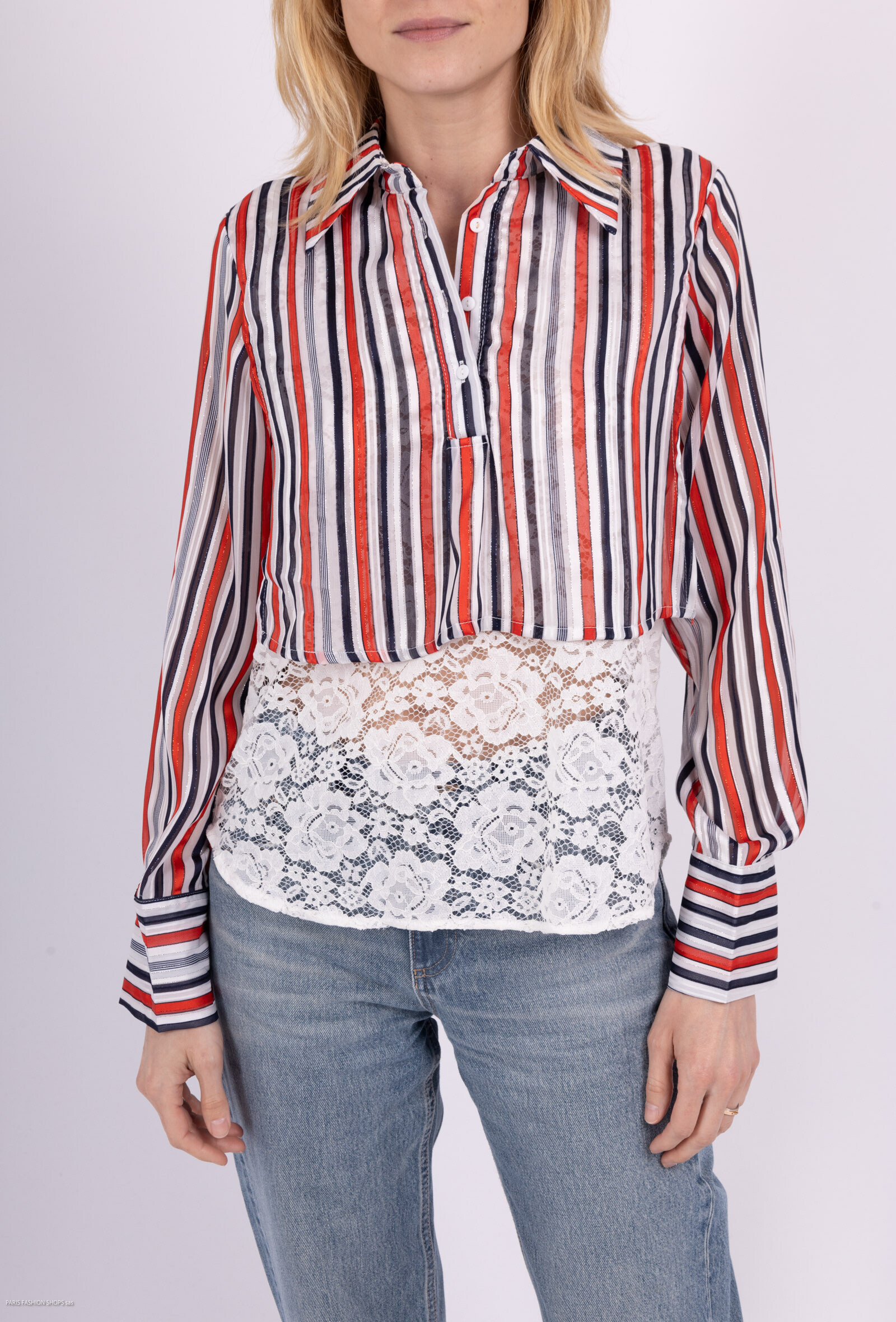 Wholesaler LUZABELLE - striped shirt with lace