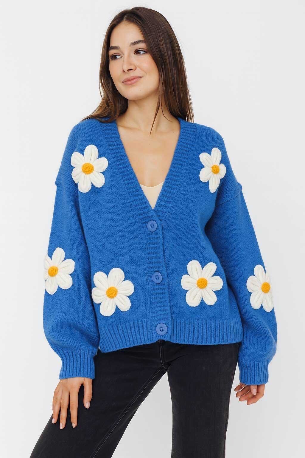 Grossiste LUZABELLE Paris - Gilet avec fleurs marguerites