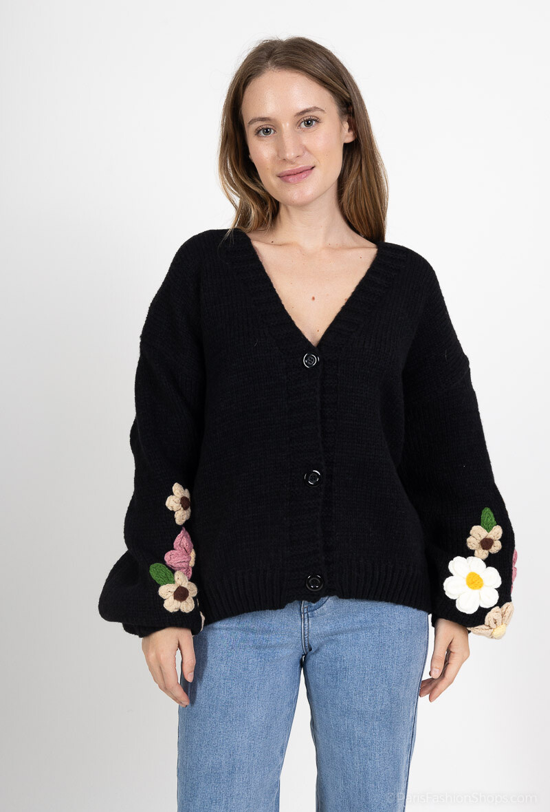 Wholesaler LUZABELLE - Sleeve cardigan with flowers