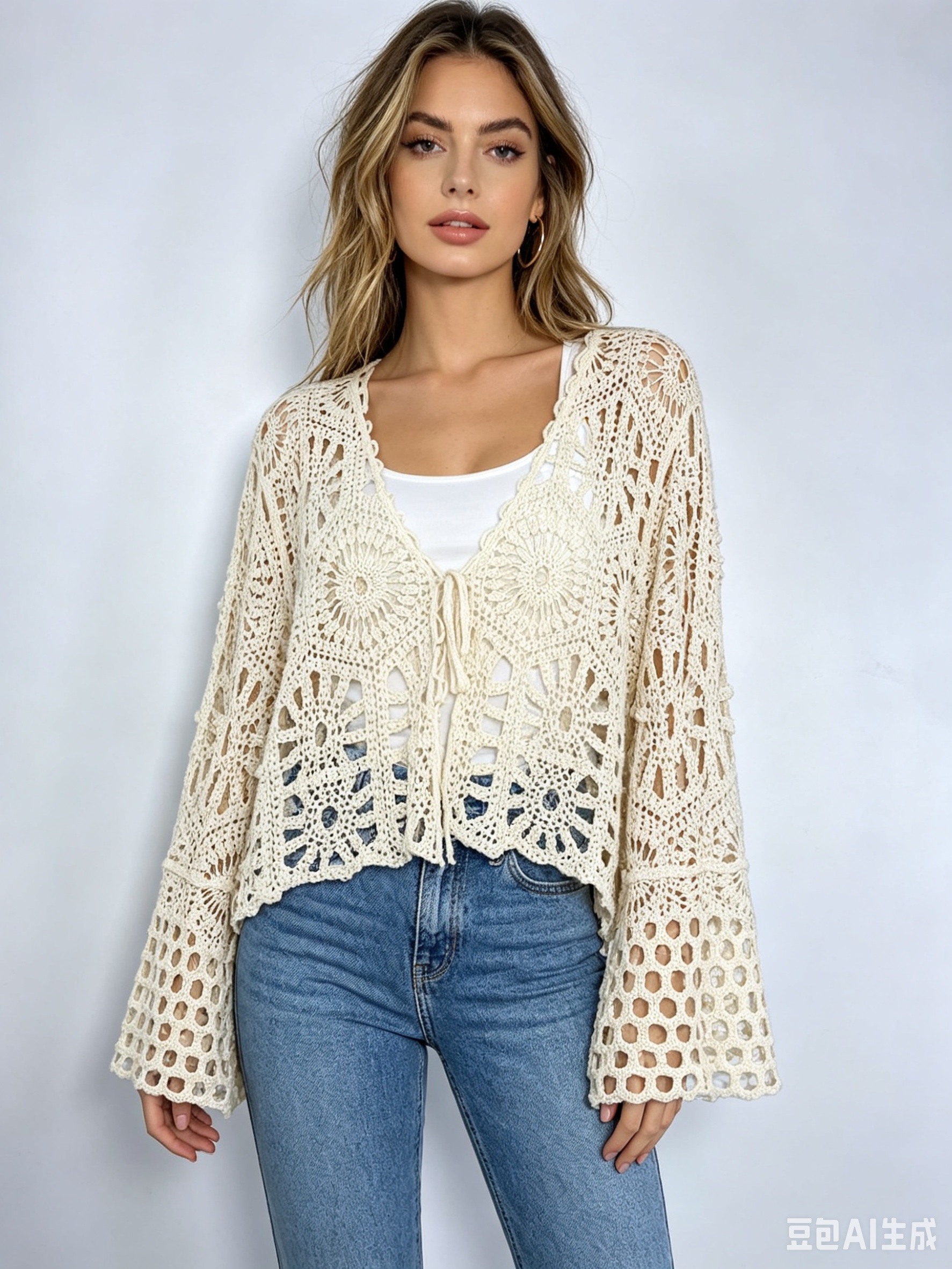 Großhändler LUZABELLE - Kurzes Boho-Häkel-Top – Riviera-Chic-Flair