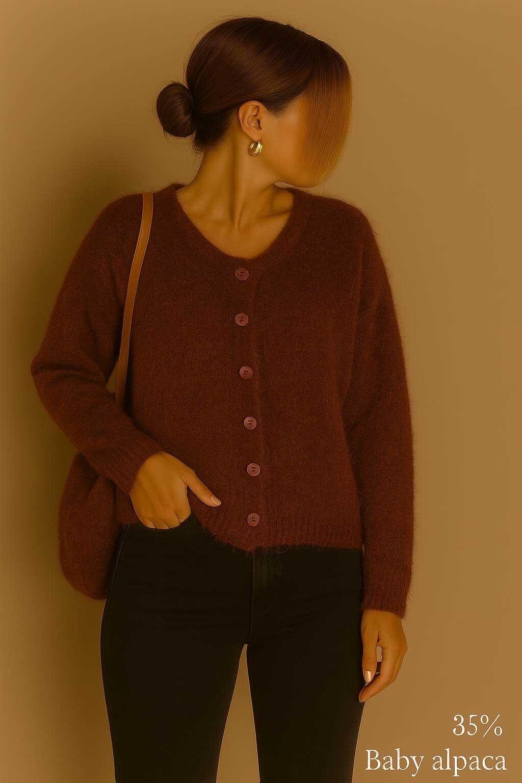 Grossiste LUZABELLE - Cardigan en Maille avec 35% baby alpaga