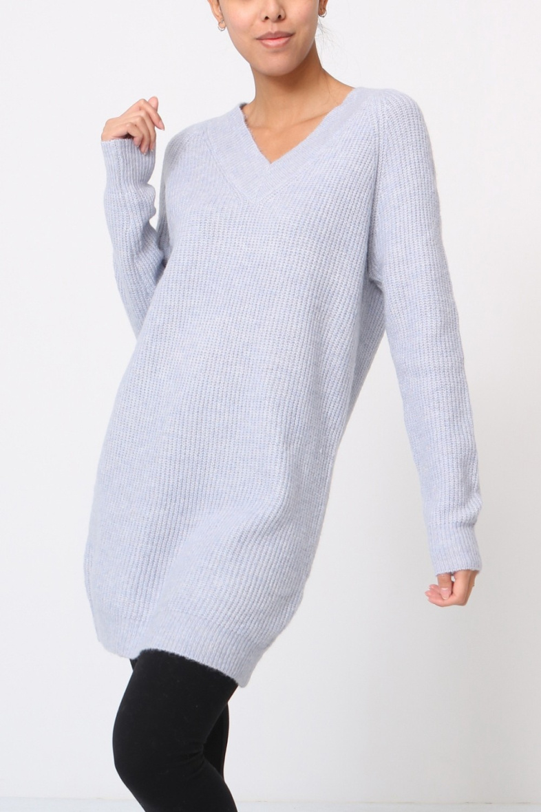 Grossiste LUZABELLE - Robe pull à col en V