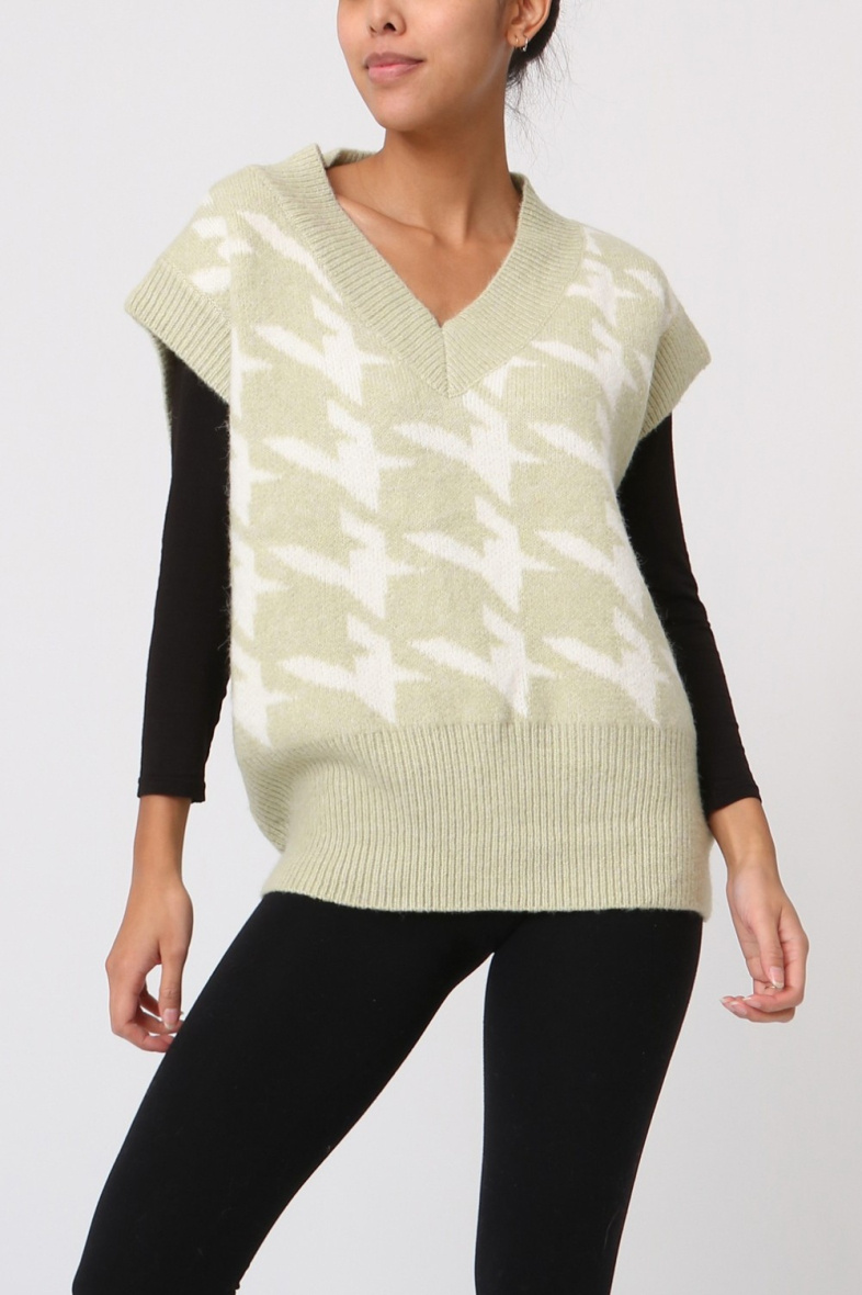 Grossiste LUZABELLE - Pull à motif pied-de-poule