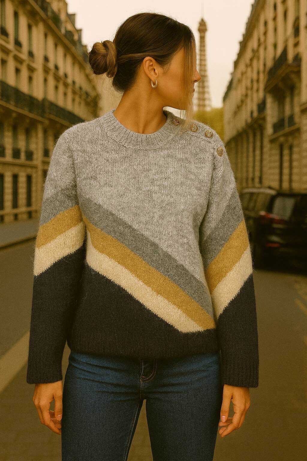Grossiste LUZABELLE - Pull avec rayure