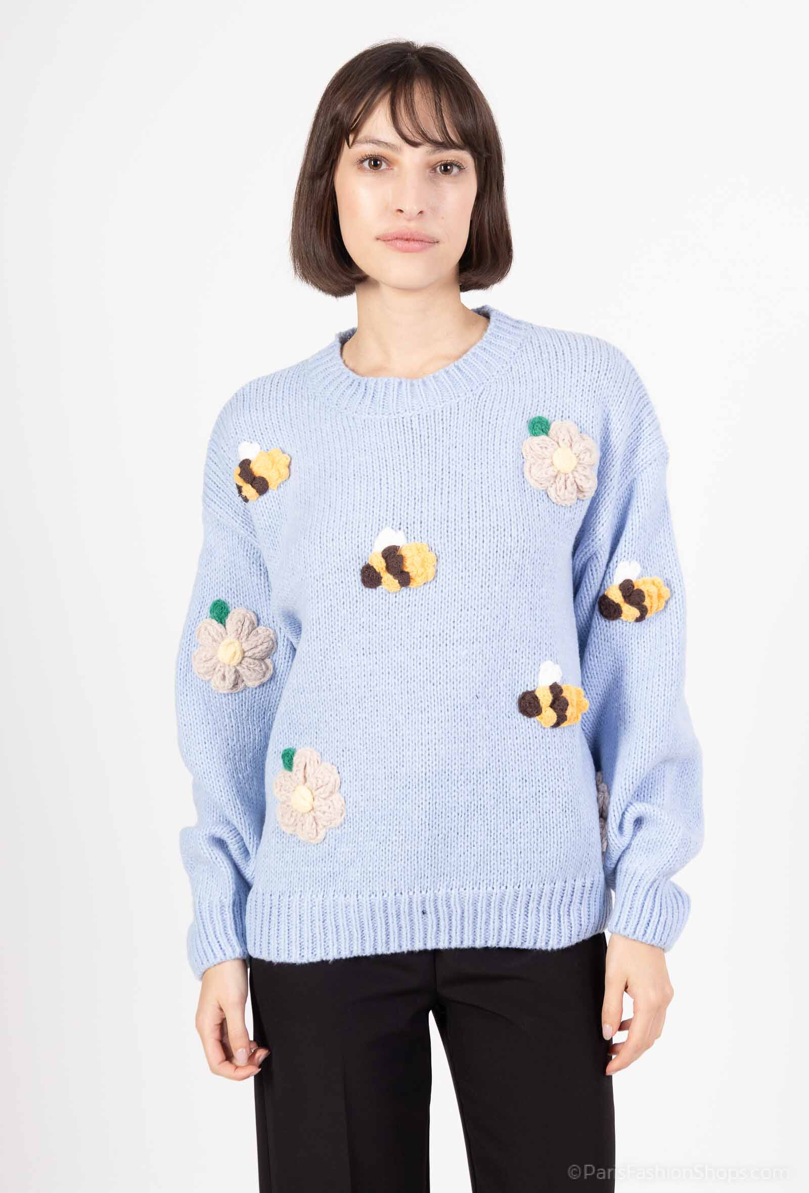 Grossiste LUZABELLE - Pull Abeille & Fleuri