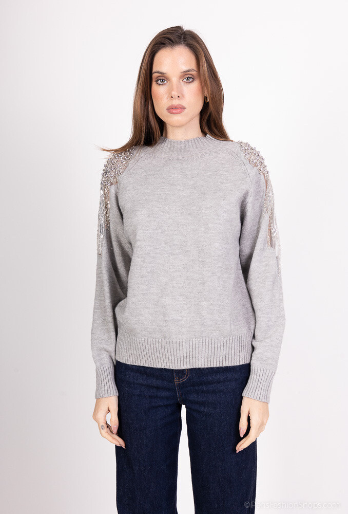 Grossiste LUZABELLE - Pull avec perles sur epaules