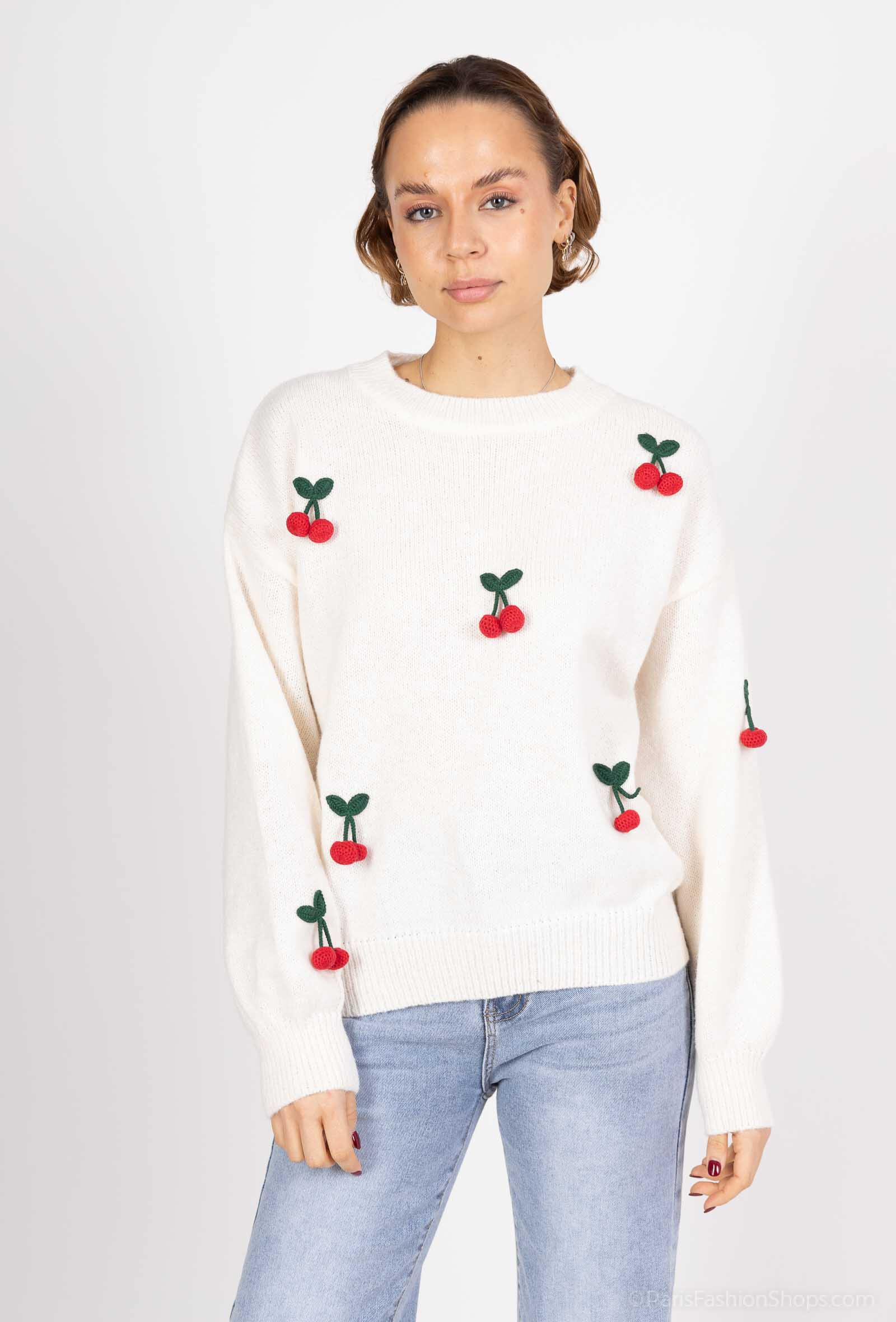 Grossiste LUZABELLE - Pull avec petit cerise